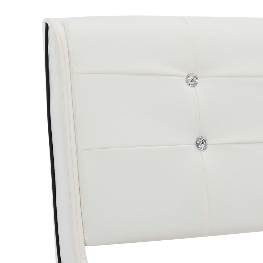 vidaXL Cama con colchón cuero sintético blanco 90x200 cm