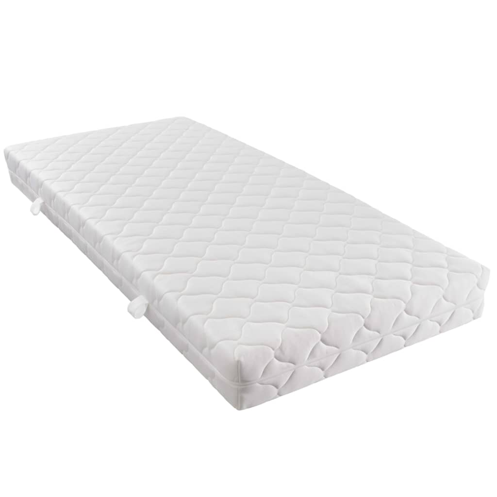 vidaXL Cama con colchón cuero sintético blanco 90x200 cm