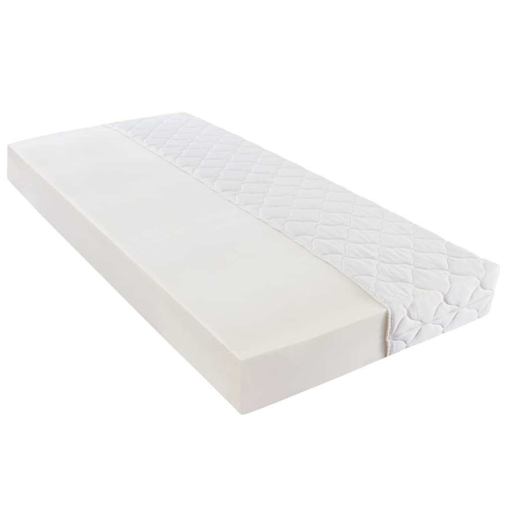 vidaXL Cama con colchón cuero sintético blanco 90x200 cm