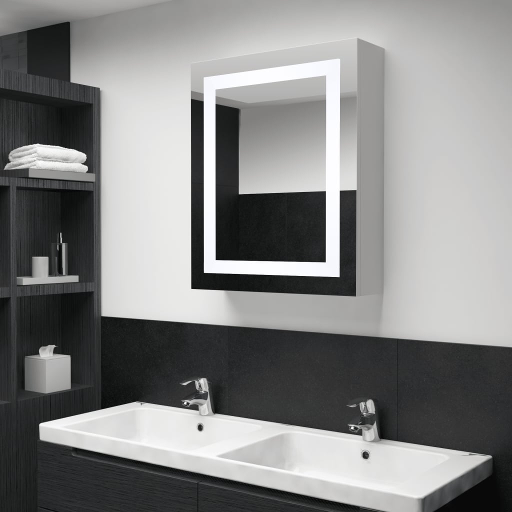 vidaXL Mueble de baño con espejo LED 50x13x70 cm