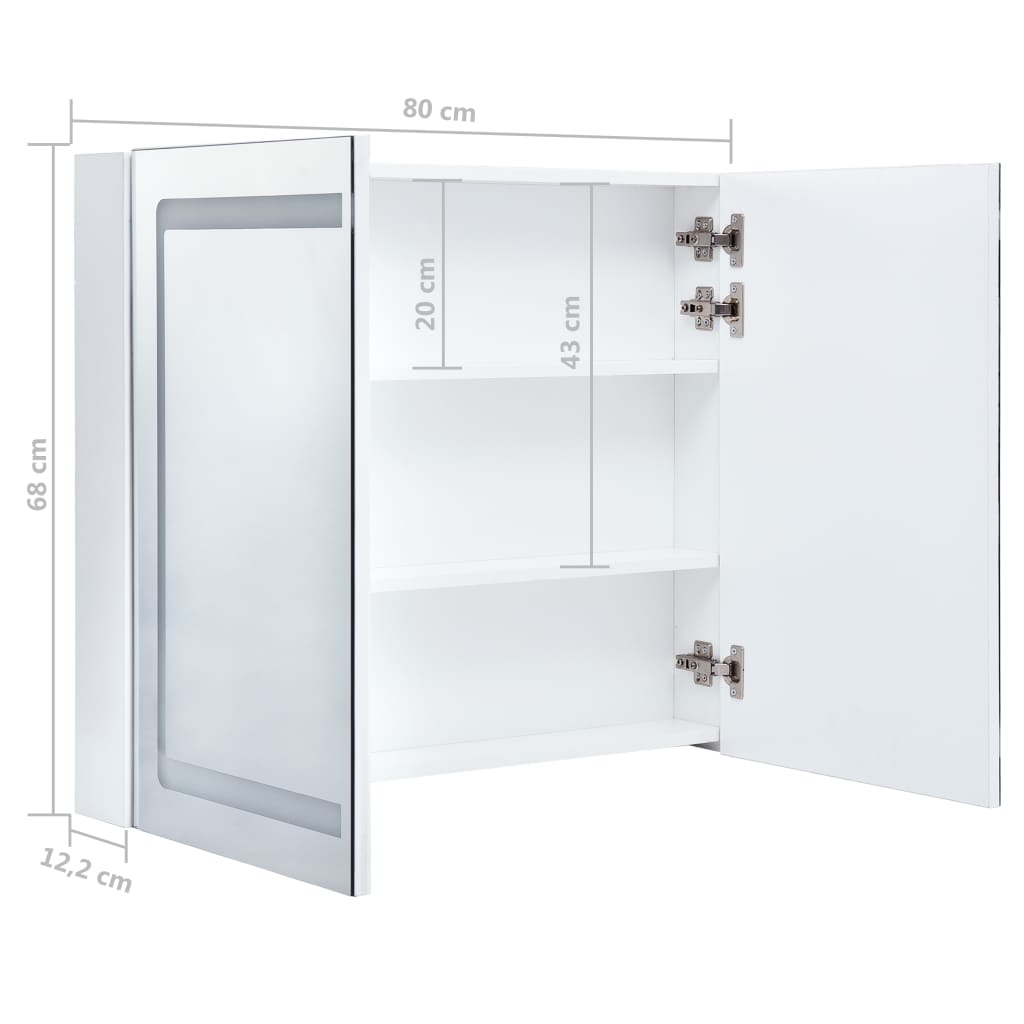 vidaXL Mueble de baño con espejo LED 80x12,2x68 cm