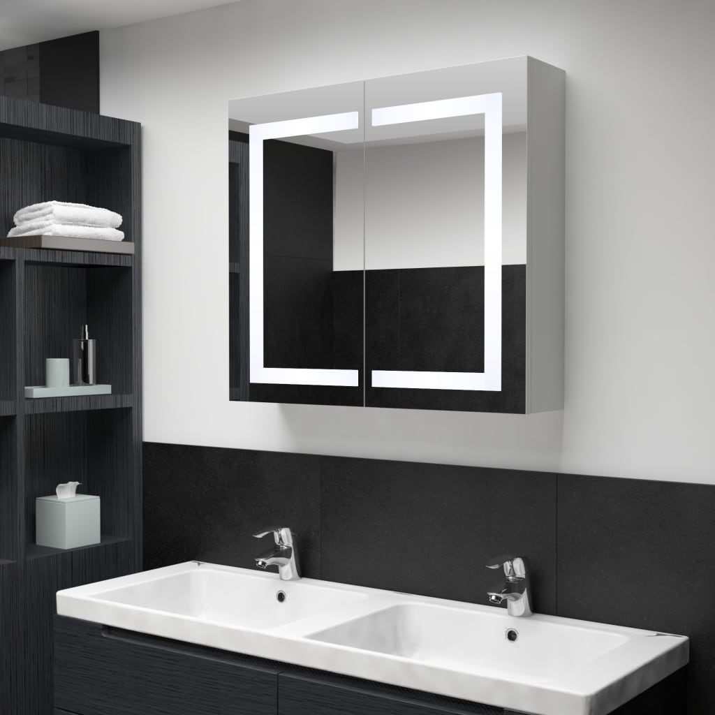 vidaXL Mueble de baño con espejo LED 80x12,2x68 cm