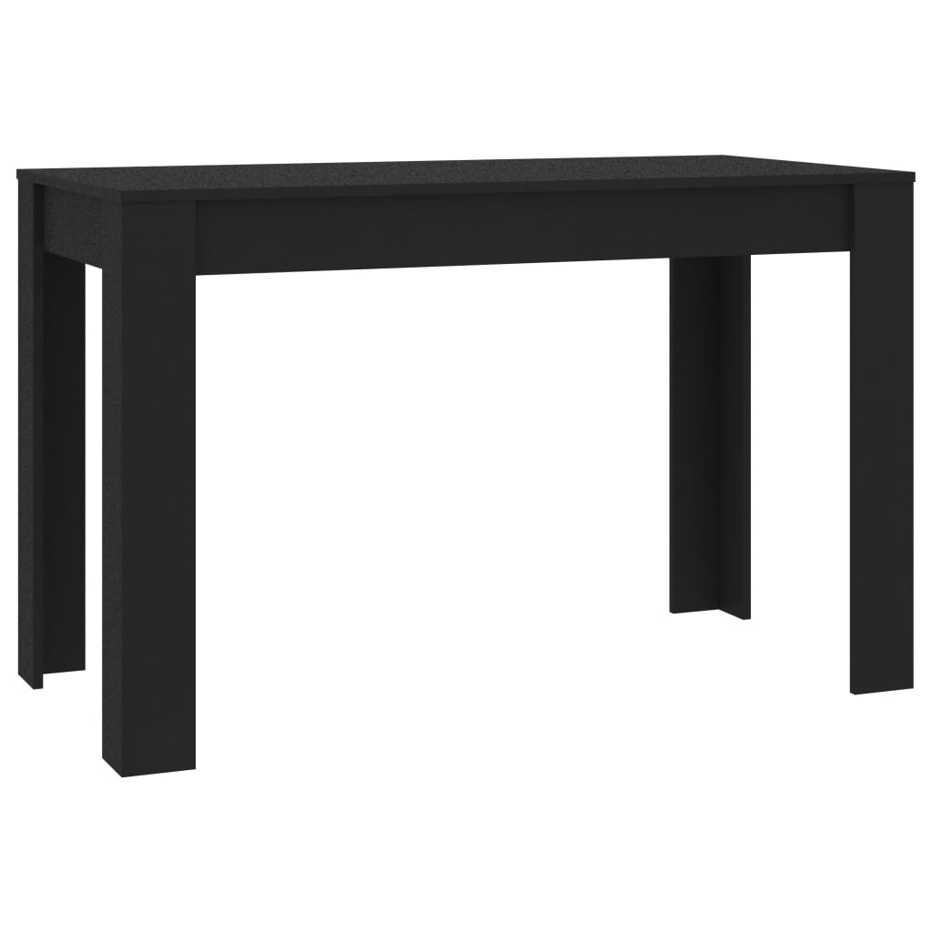 vidaXL Mesa de comedor de madera contrachapada negro 120x60x76 cm