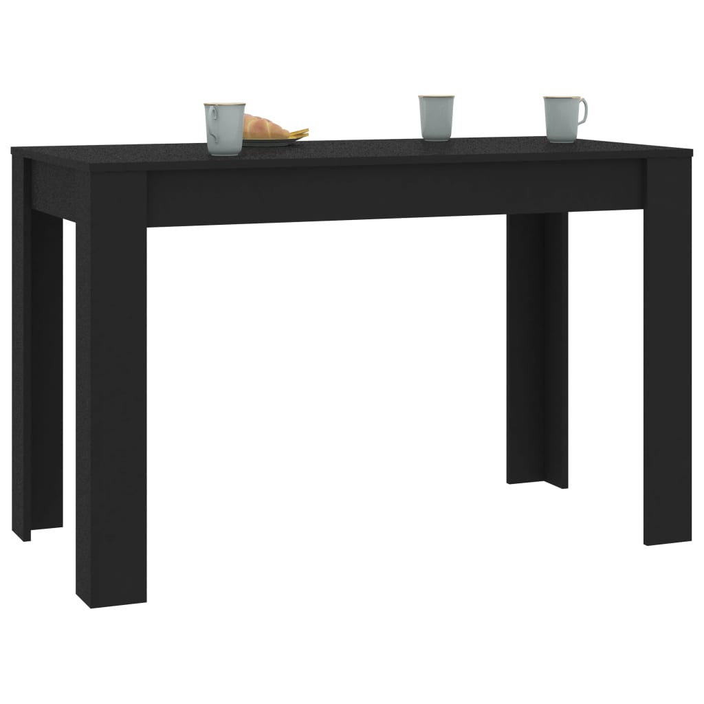 vidaXL Mesa de comedor de madera contrachapada negro 120x60x76 cm