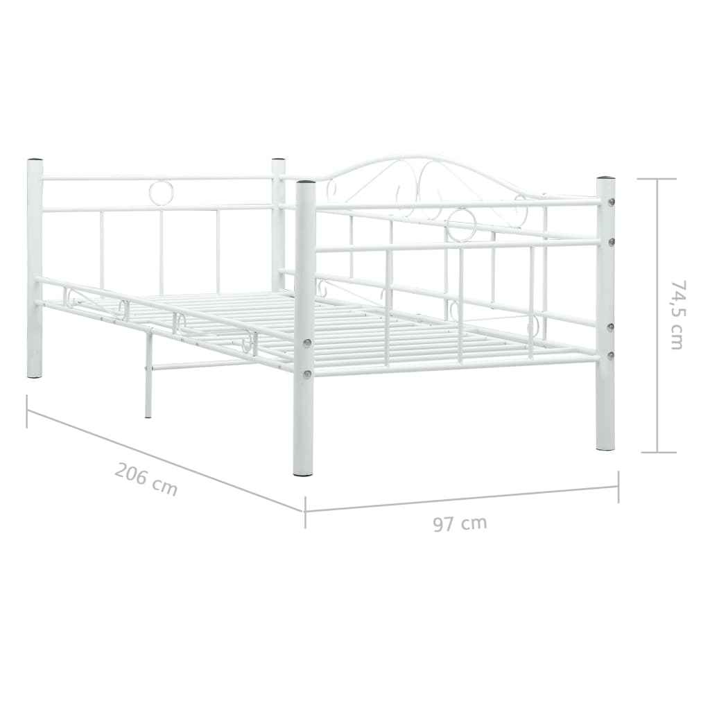 vidaXL Estructura de sofá cama sin colchón metal blanco 90x200 cm