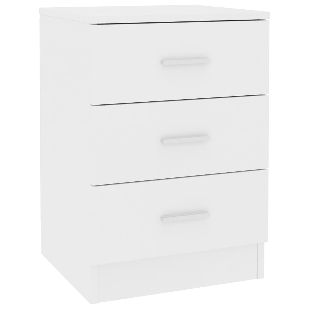 vidaXL Mesita de noche madera contrachapada blanco 38x35x56 cm