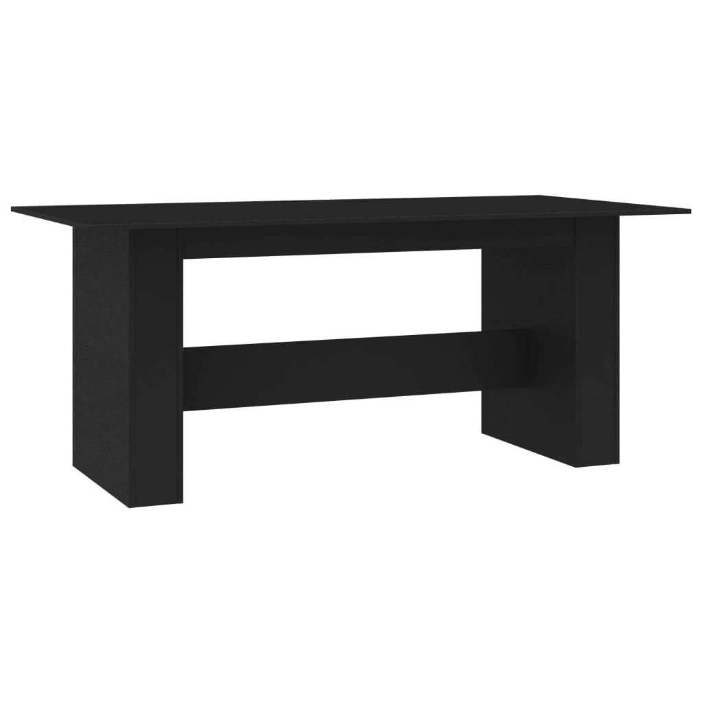 vidaXL Mesa de comedor de madera de ingeniería negro 180x90x76 cm