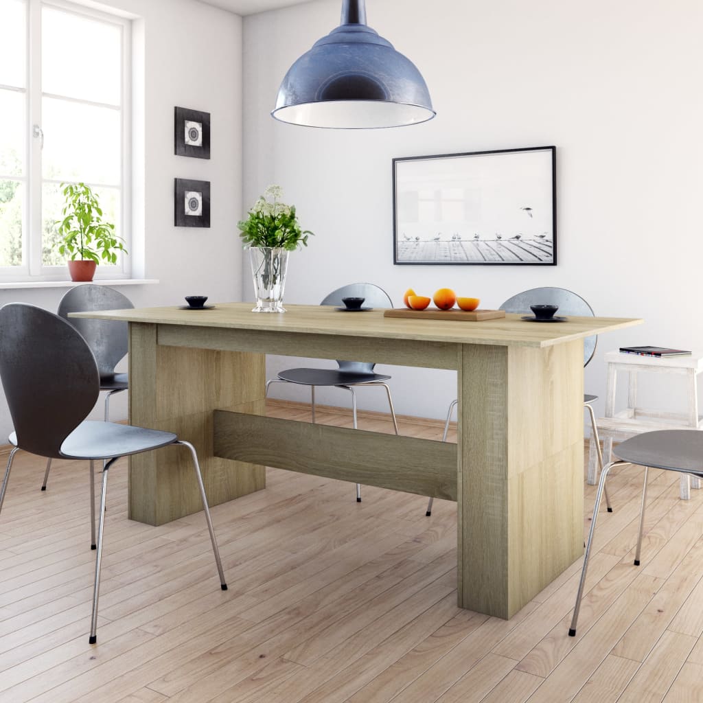 vidaXL Mesa de comedor madera de ingeniería roble Sonoma 180x90x76 cm