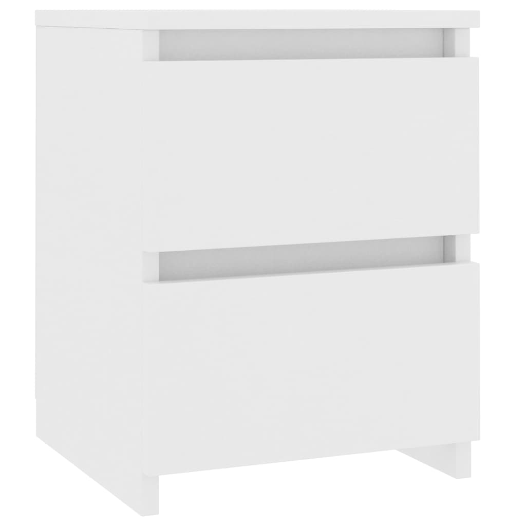 vidaXL Mesita de noche madera contrachapada blanco 30x30x40 cm