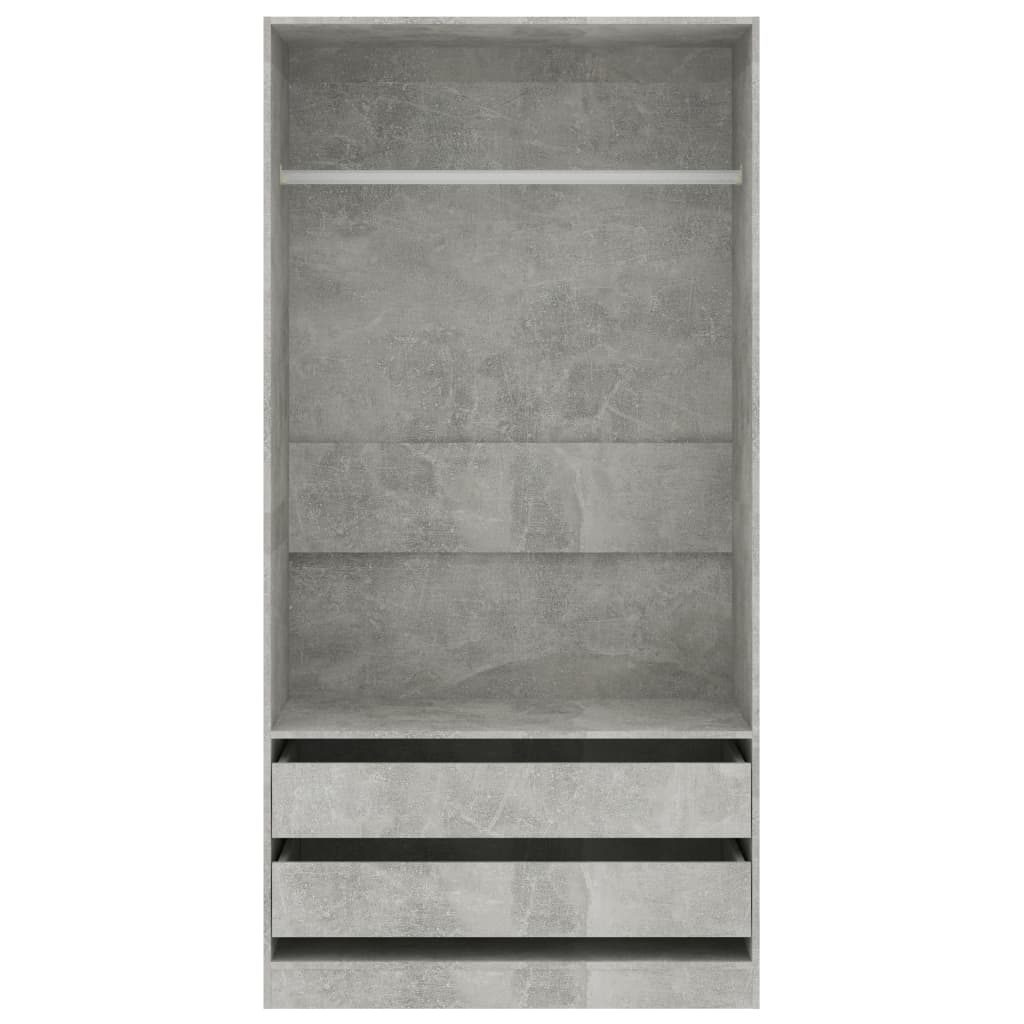 vidaXL Armario de madera contrachapada gris hormigón 100x50x200 cm