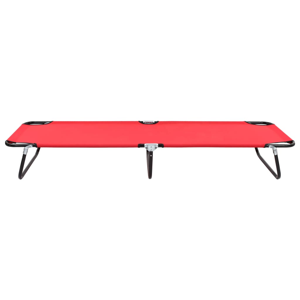 vidaXL Tumbona plegable acero roja