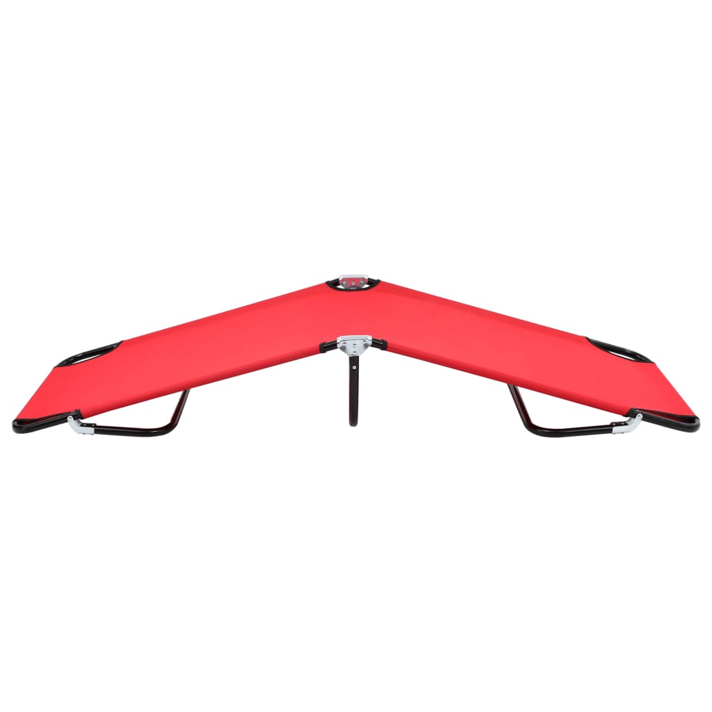 vidaXL Tumbona plegable acero roja