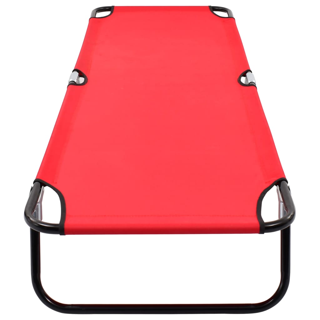 vidaXL Tumbona plegable acero roja