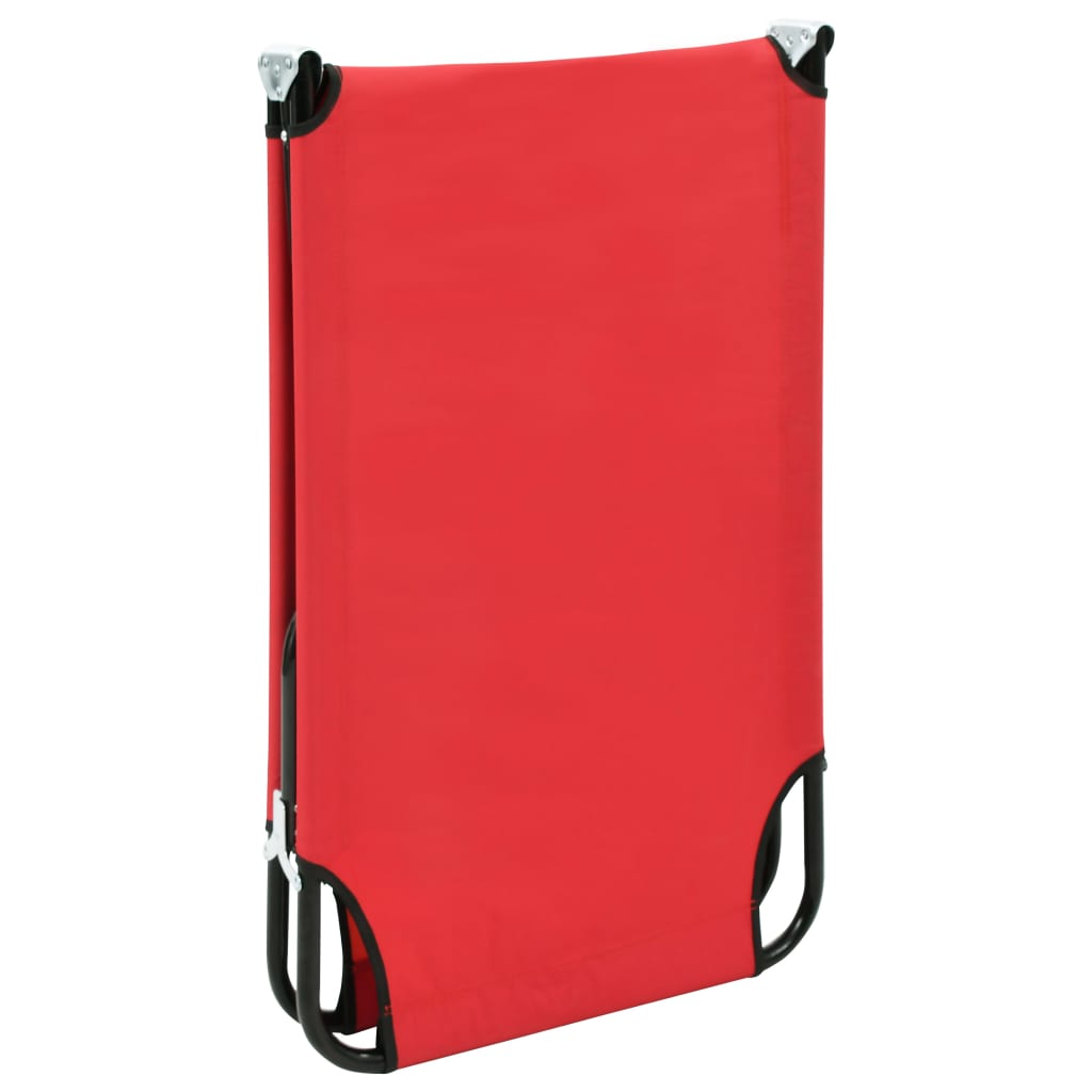 vidaXL Tumbona plegable acero roja