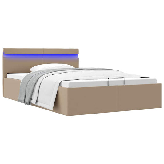 vidaXL Cama canapé hidráulica sin colchón capuchino 120x200 cm