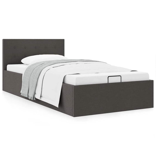 vidaXL Cama canapé hidráulica de almacenaje sin colchón gris 90x200 cm