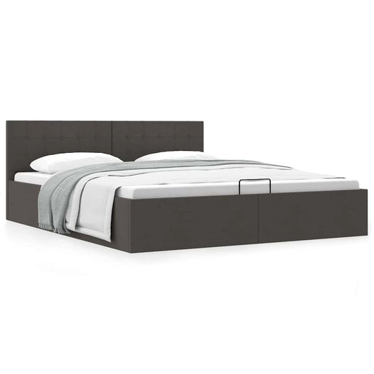 vidaXL Cama canapé hidráulica de almacenaje sin colchón gris 160x200cm