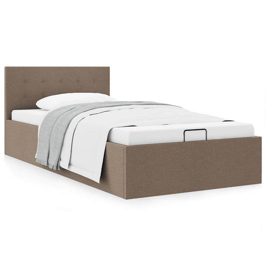 vidaXL Cama canapé hidráulica de almacenaje sin colchón taupe 90x200cm