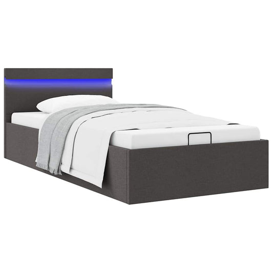 vidaXL Cama canapé hidráulica de almacenaje sin colchón gris 100x200cm