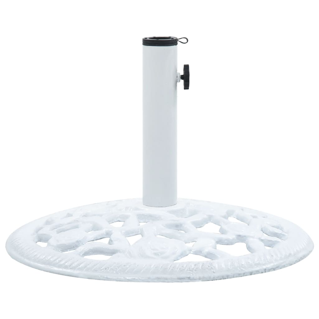 vidaXL Base de sombrilla de hierro fundido blanco 12 kg 48 cm