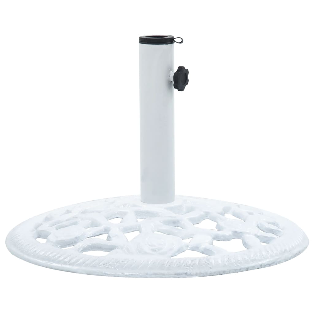 vidaXL Base de sombrilla de hierro fundido blanco 12 kg 48 cm