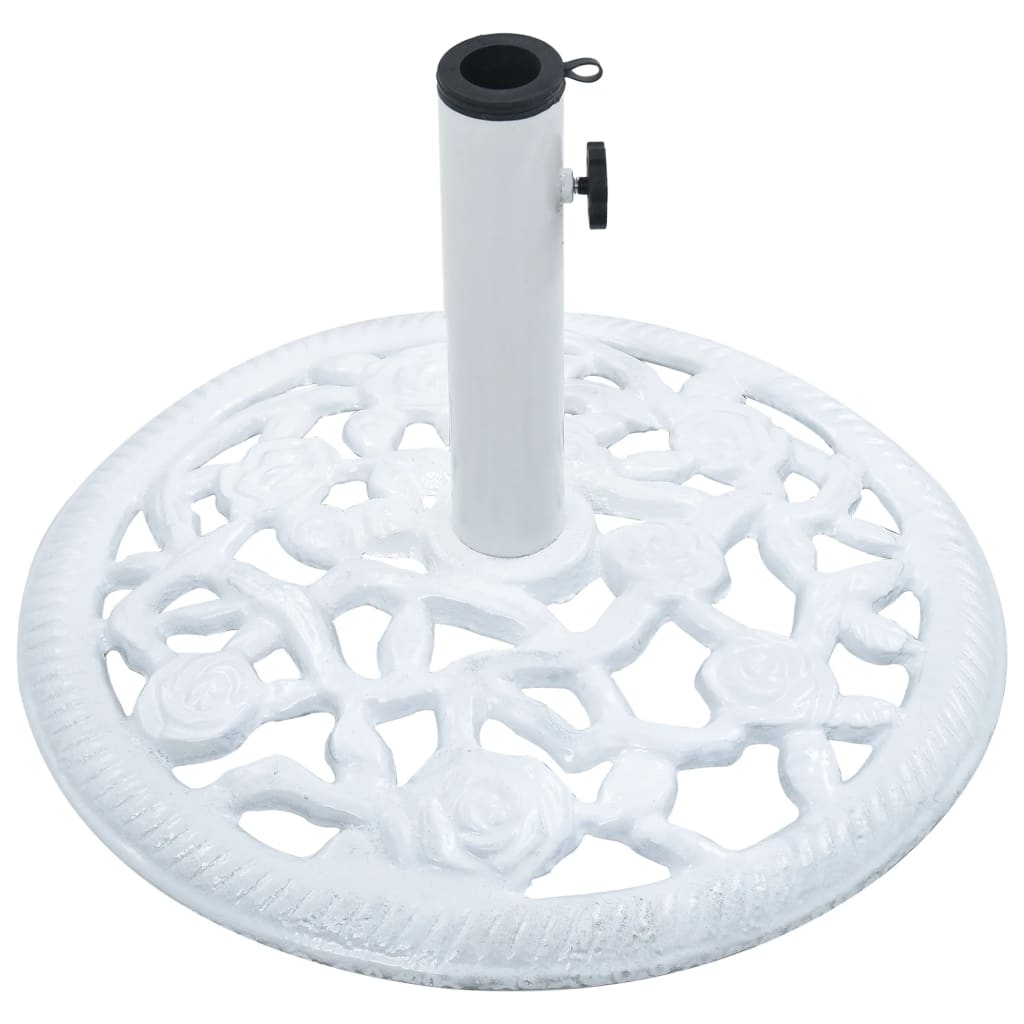 vidaXL Base de sombrilla de hierro fundido blanco 12 kg 48 cm