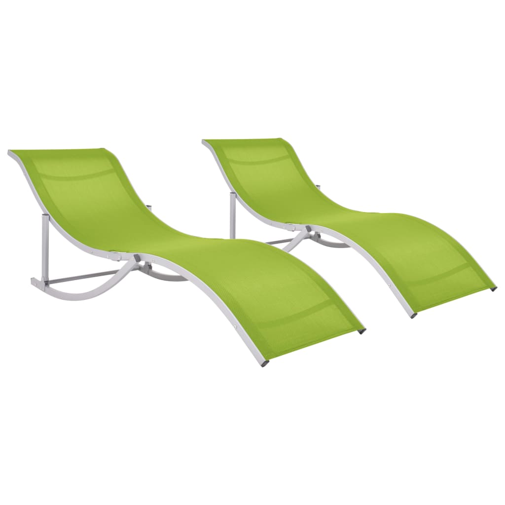 vidaXL Tumbonas plegables 2 unidades textilene verde