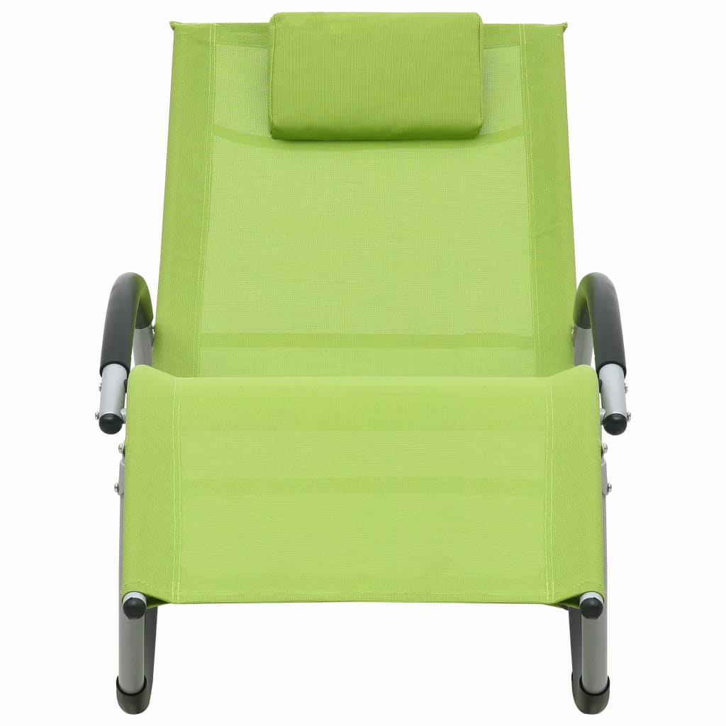 vidaXL Tumbona con almohada textileno verde