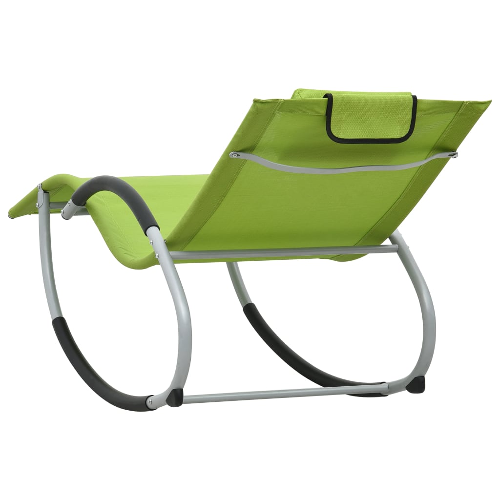 vidaXL Tumbona con almohada textileno verde