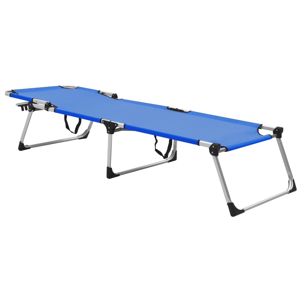 vidaXL Tumbona senior extra alta plegable aluminio azul