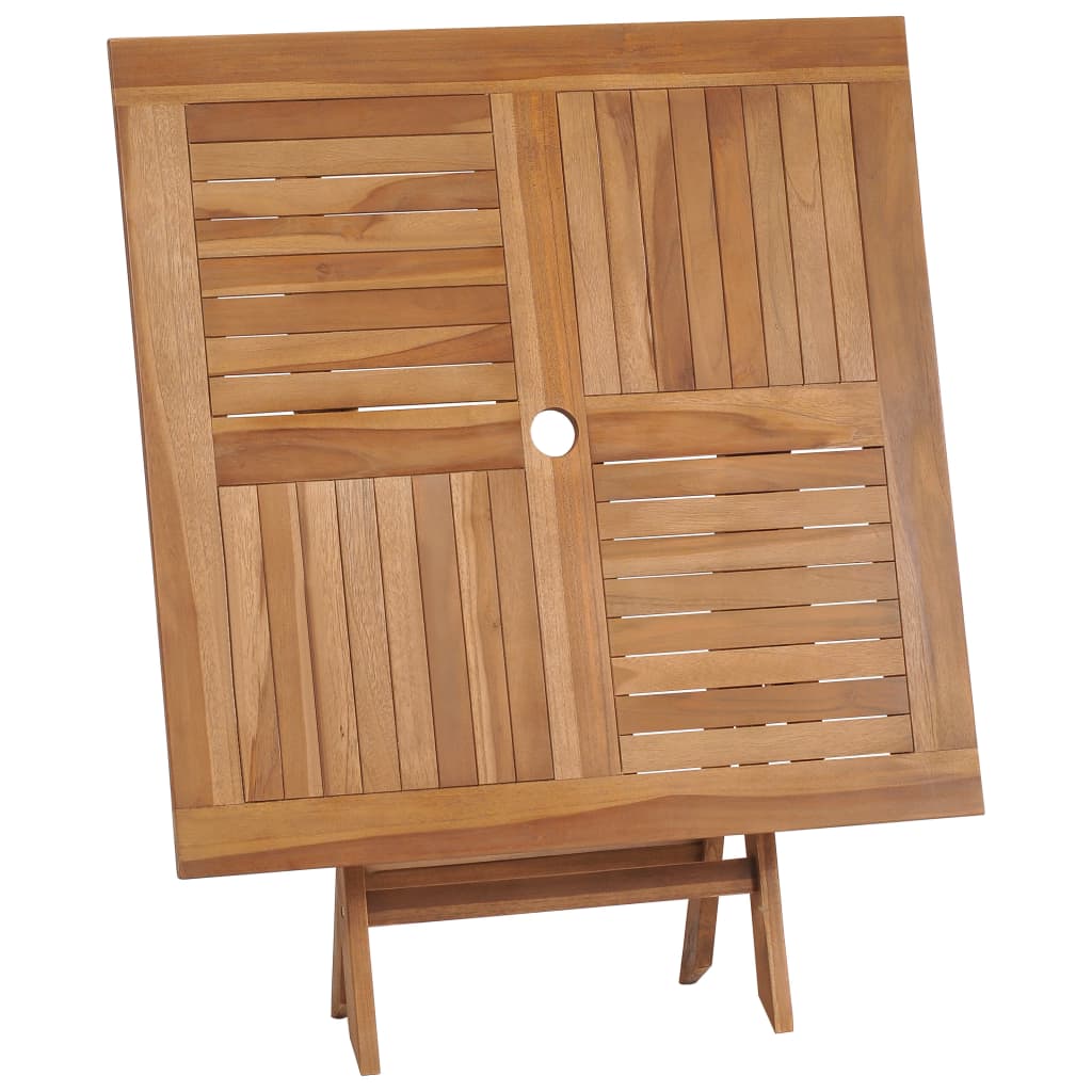 vidaXL Mesa de jardín plegable madera de teca maciza 85x85x76 cm