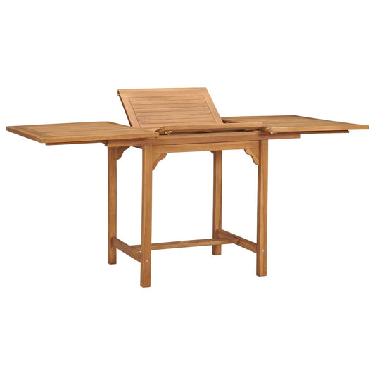 vidaXL Mesa de jardín extensible madera maciza teca (110-160)x80x75cm