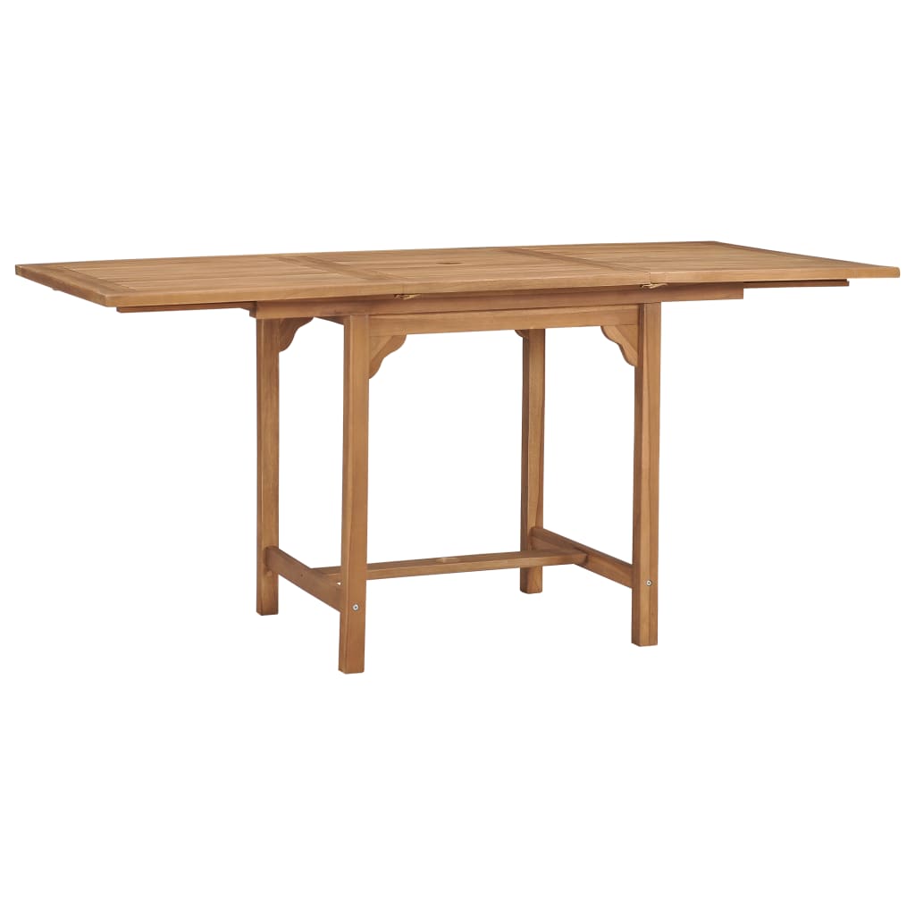 vidaXL Mesa de jardín extensible madera maciza teca (110-160)x80x75cm