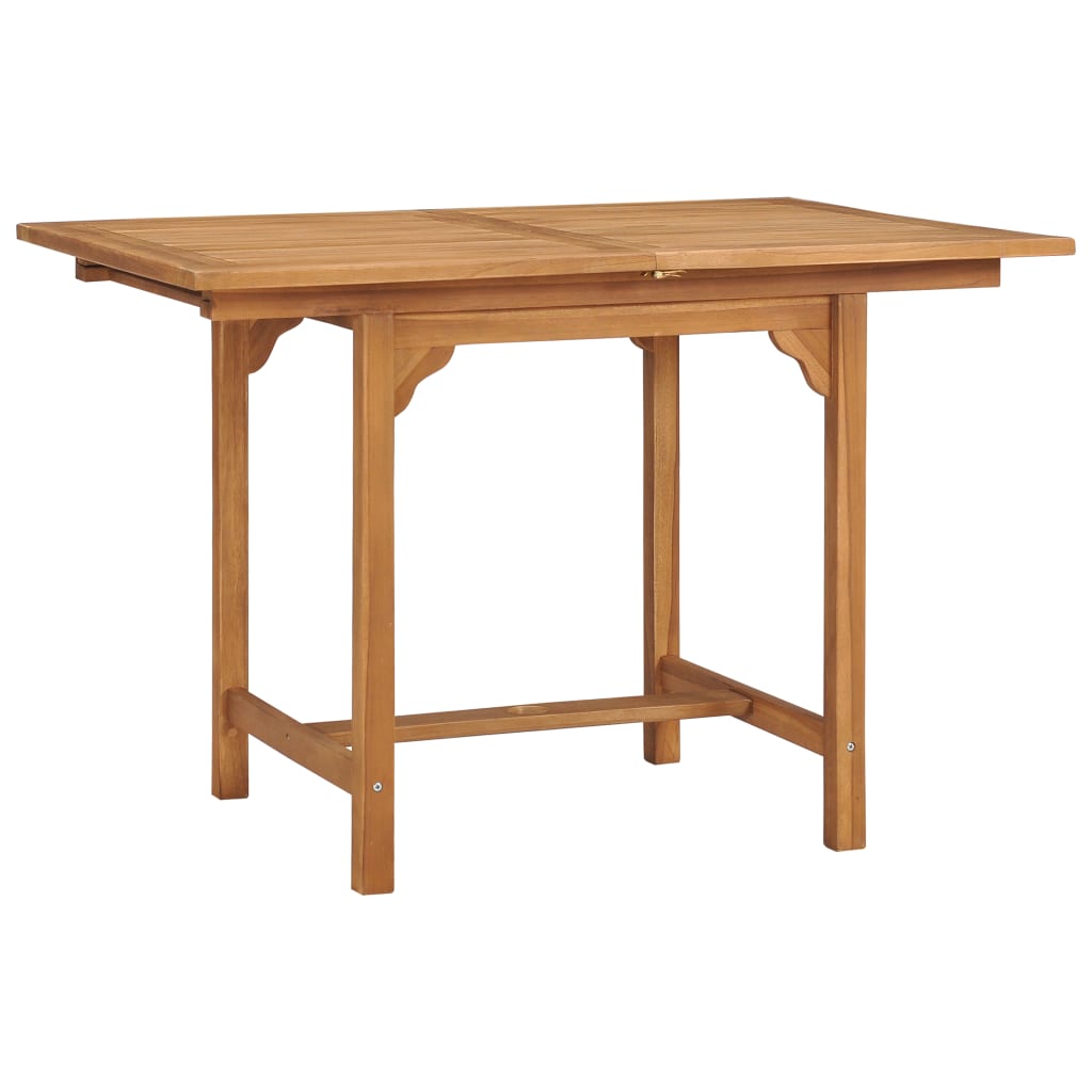 vidaXL Mesa de jardín extensible madera maciza teca (110-160)x80x75cm