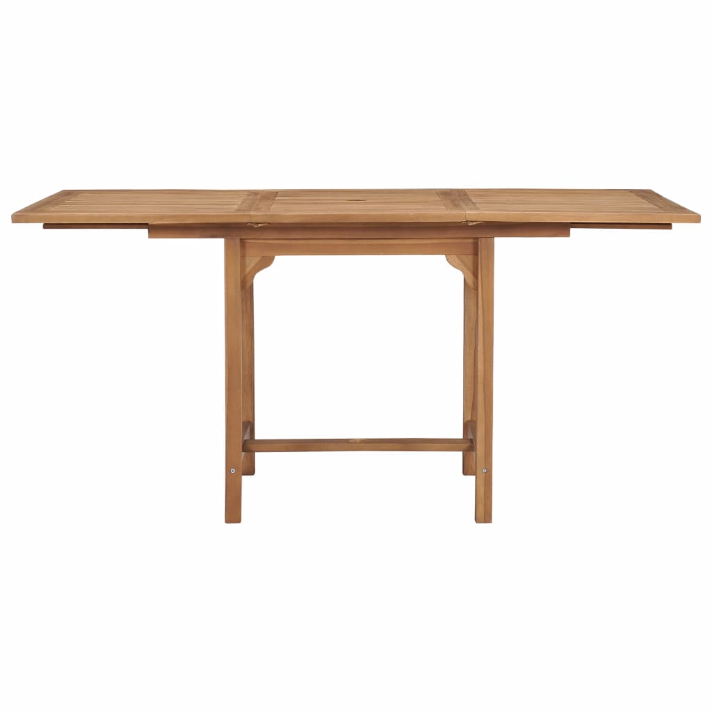 vidaXL Mesa de jardín extensible madera maciza teca (110-160)x80x75cm