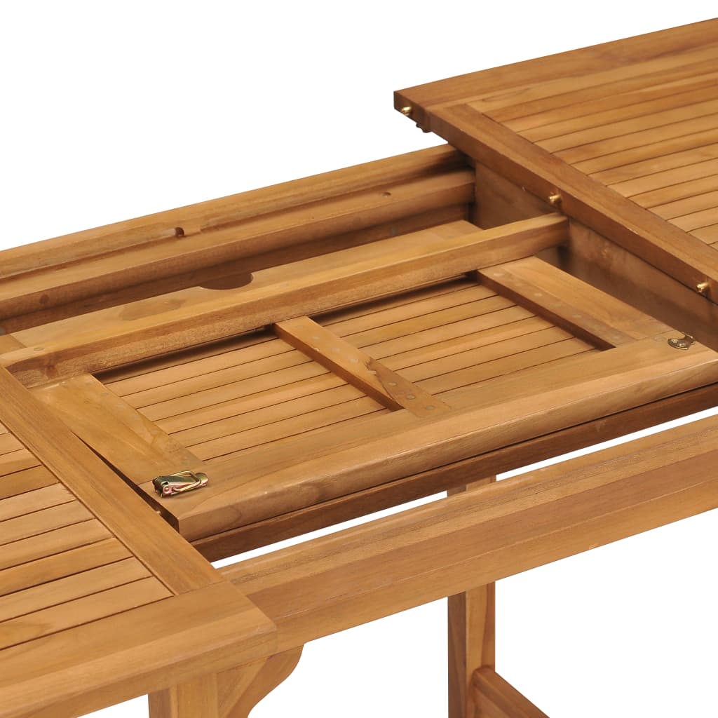 vidaXL Mesa de jardín extensible madera maciza teca (110-160)x80x75cm