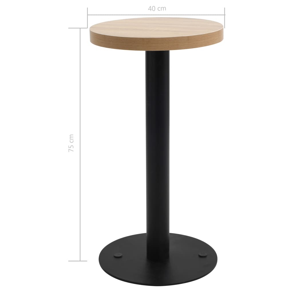 vidaXL Mesa de bistró MDF marrón claro 40 cm