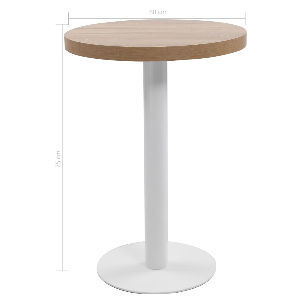 vidaXL Mesa de bistró MDF marrón claro 60 cm