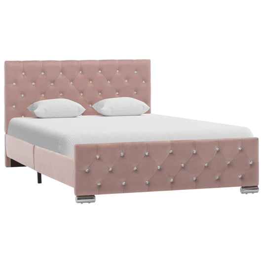 vidaXL Estructura de cama sin colchón terciopelo rosa 120x200 cm