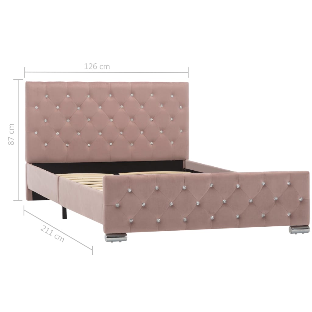 vidaXL Estructura de cama sin colchón terciopelo rosa 120x200 cm