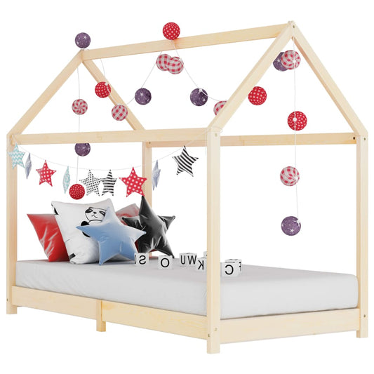 vidaXL Estructura de cama infantil de madera maciza de pino 90x200 cm