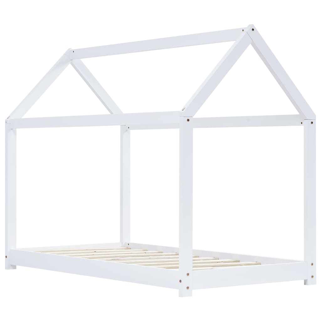 vidaXL Estructura de cama infantil madera maciza pino blanco 80x160 cm