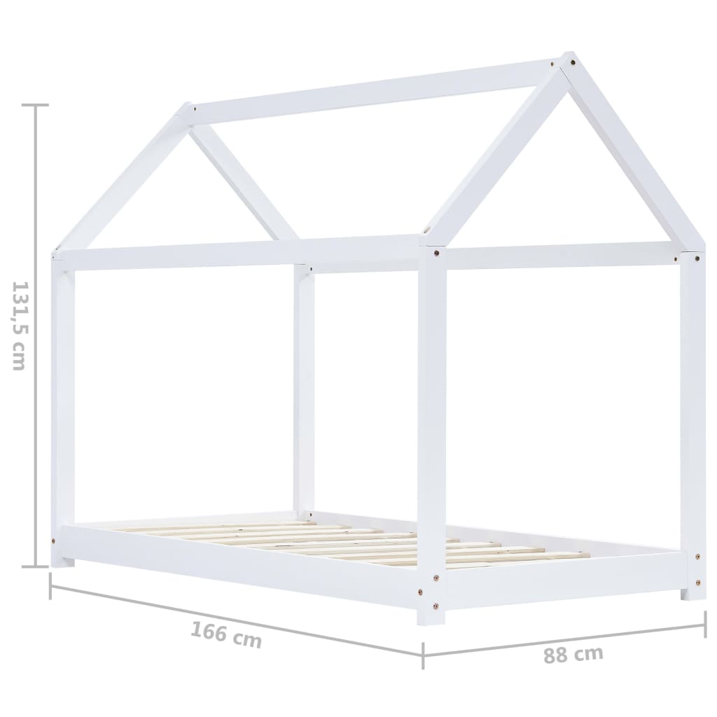 vidaXL Estructura de cama infantil madera maciza pino blanco 80x160 cm