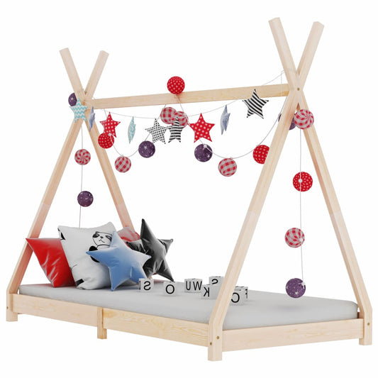 vidaXL Estructura de cama infantil de madera maciza de pino 90x200 cm