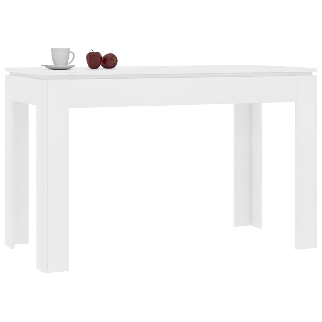 vidaXL Mesa de comedor de madera contrachapada blanco 120x60x76 cm