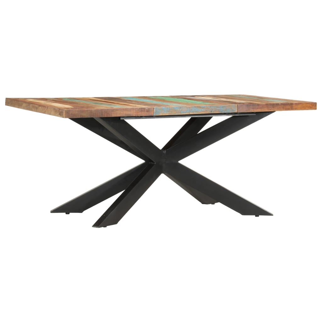 vidaXL Mesa de comedor de madera maciza reciclada 180x90x76 cm