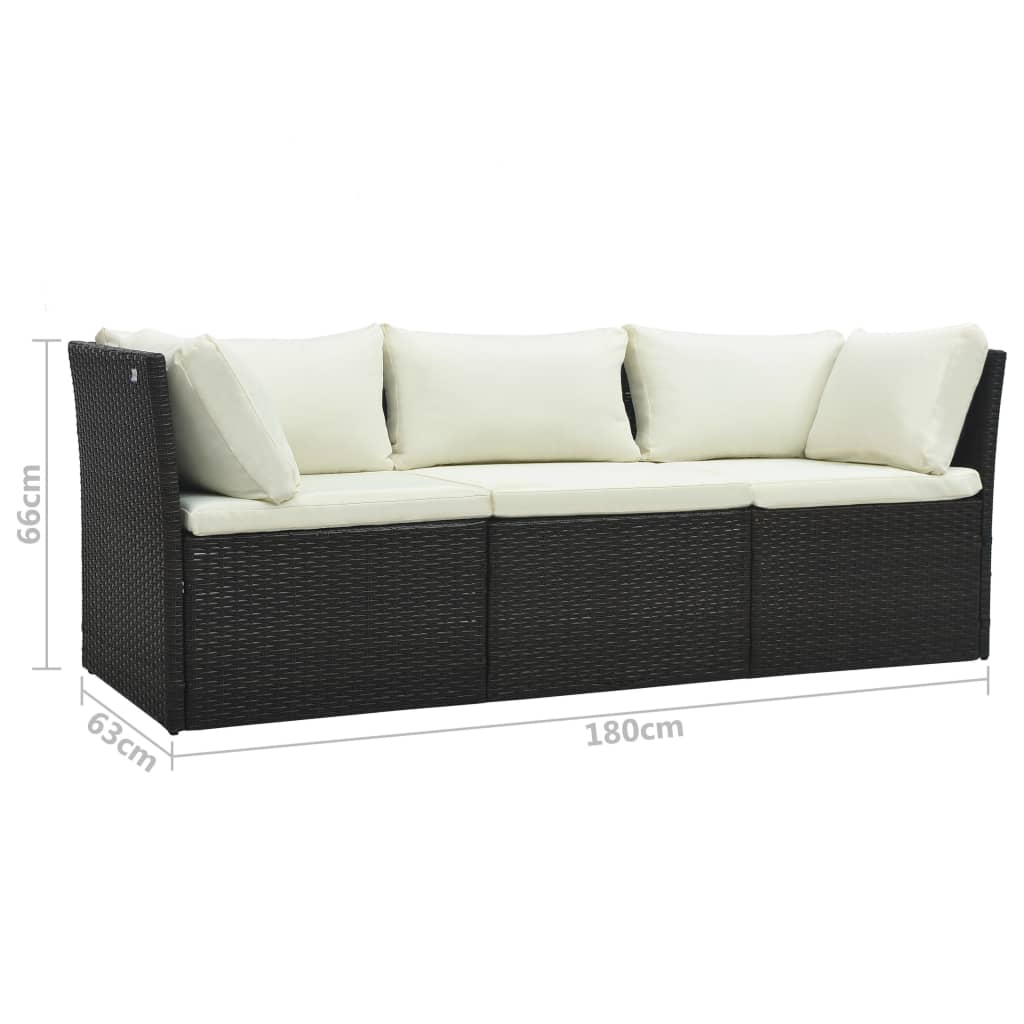 vidaXL Set muebles de jardín y cojines 4 piezas ratán sintético marrón