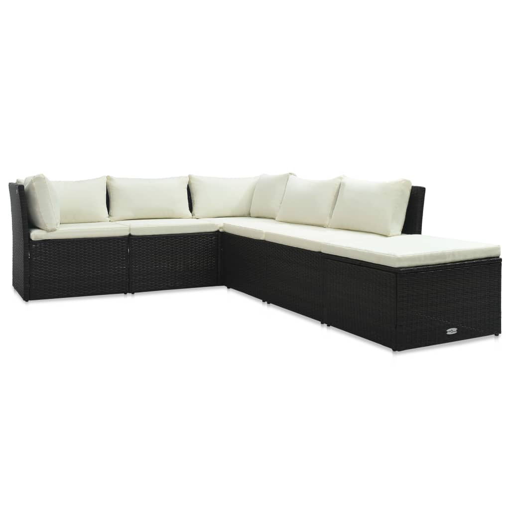 vidaXL Set muebles de jardín y cojines 4 piezas ratán sintético marrón