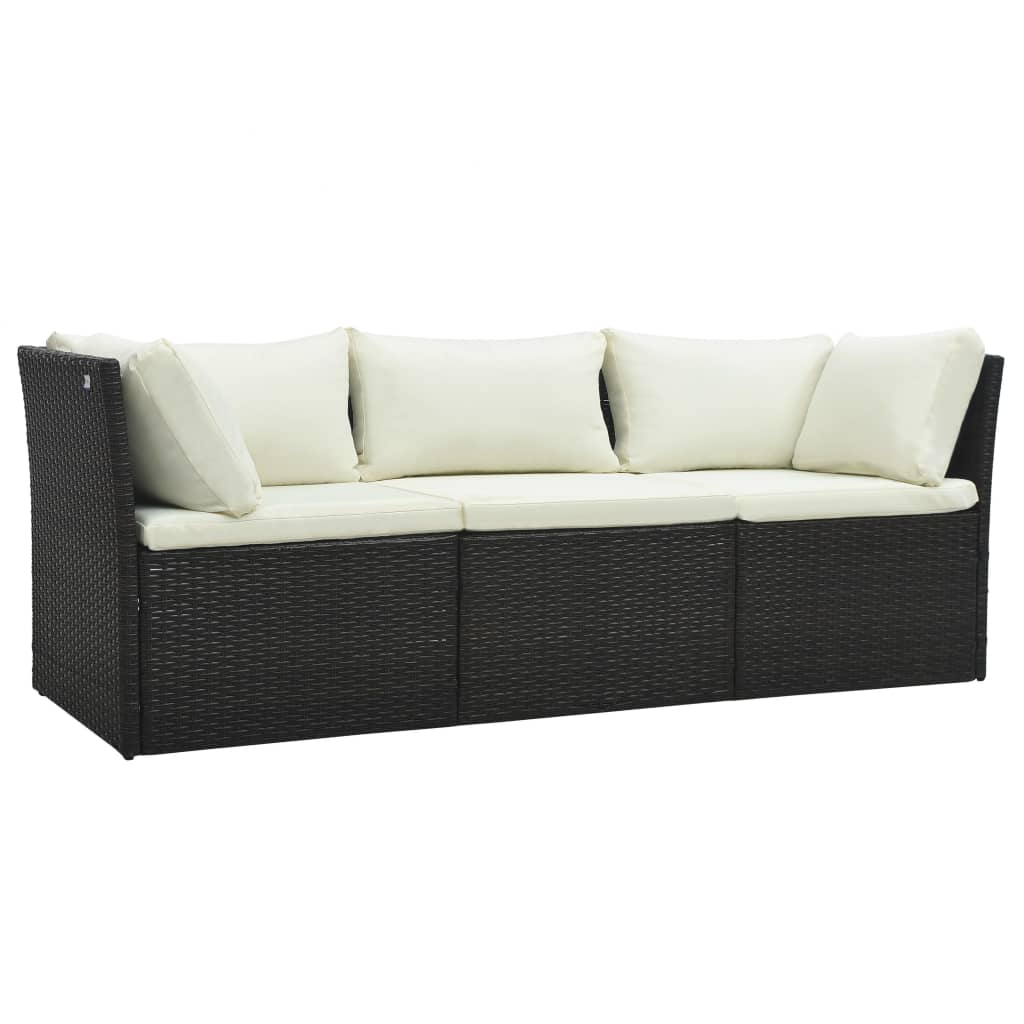 vidaXL Set muebles de jardín y cojines 4 piezas ratán sintético marrón