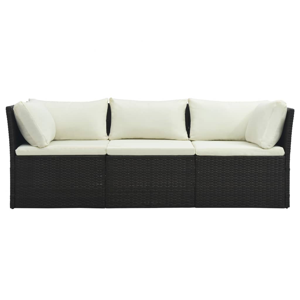 vidaXL Set muebles de jardín y cojines 4 piezas ratán sintético marrón